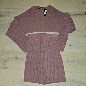 Matching sweater skirt set
